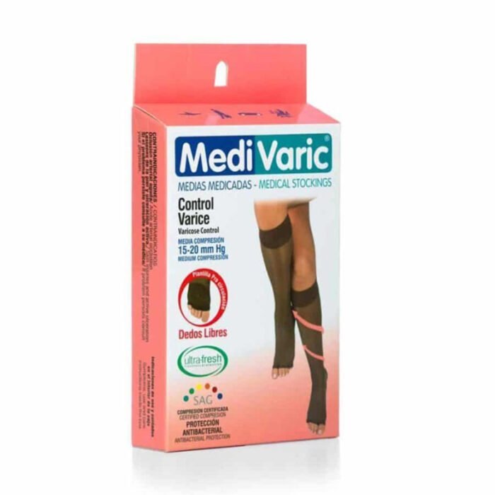 Media Medivaric a la Rodilla con Dedos Libres para Dama 15-20 mmHg (Ref. 1129p)