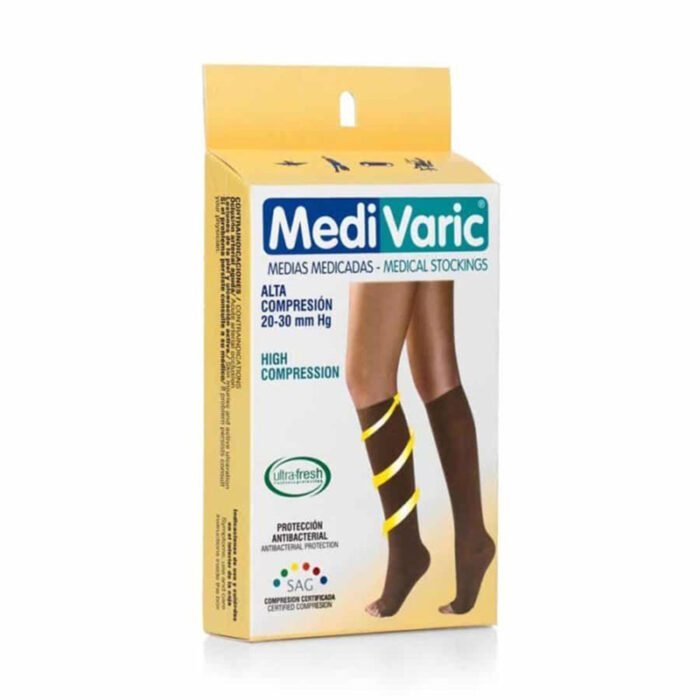 Media Medivaric a la Rodilla con Dedos Libres para Dama 20-30 mmHg (Ref. 1233p)