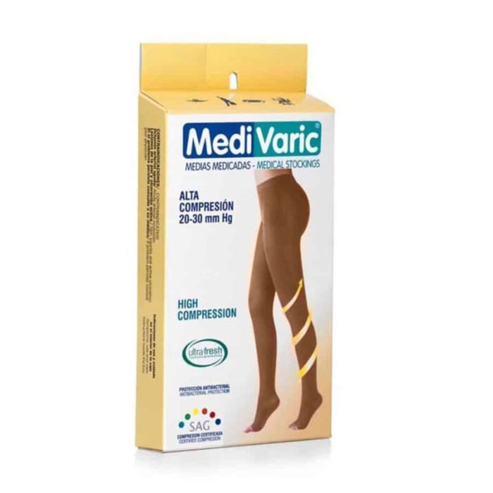 Media Medivaric a la Cadera con Dedos Libres para Dama 20-30 mmHg (Ref. 1437p)