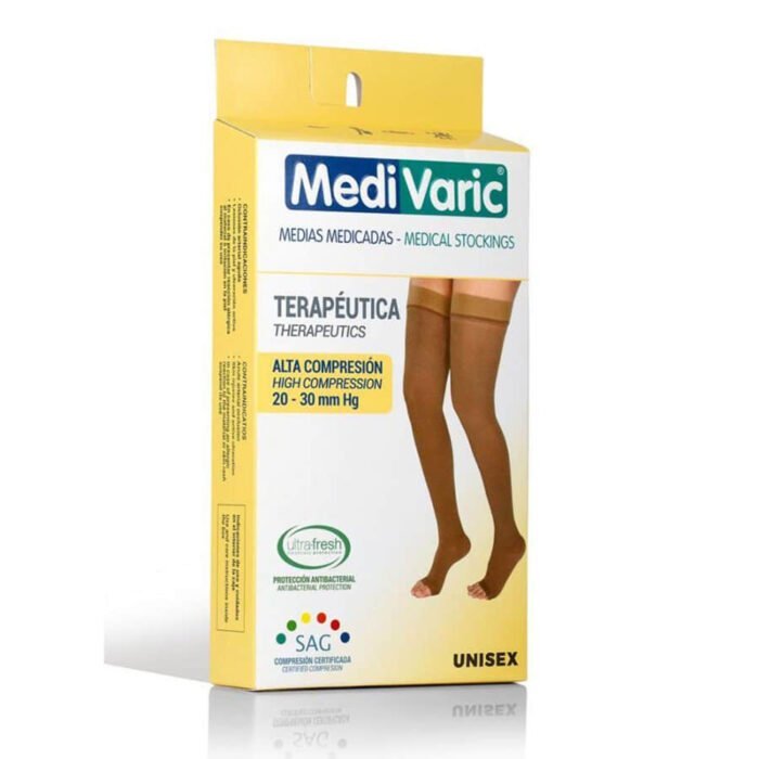 Media Medivaric al Muslo con Dedos Libres Unisex 20-30 mmHg (Ref. 5232p)