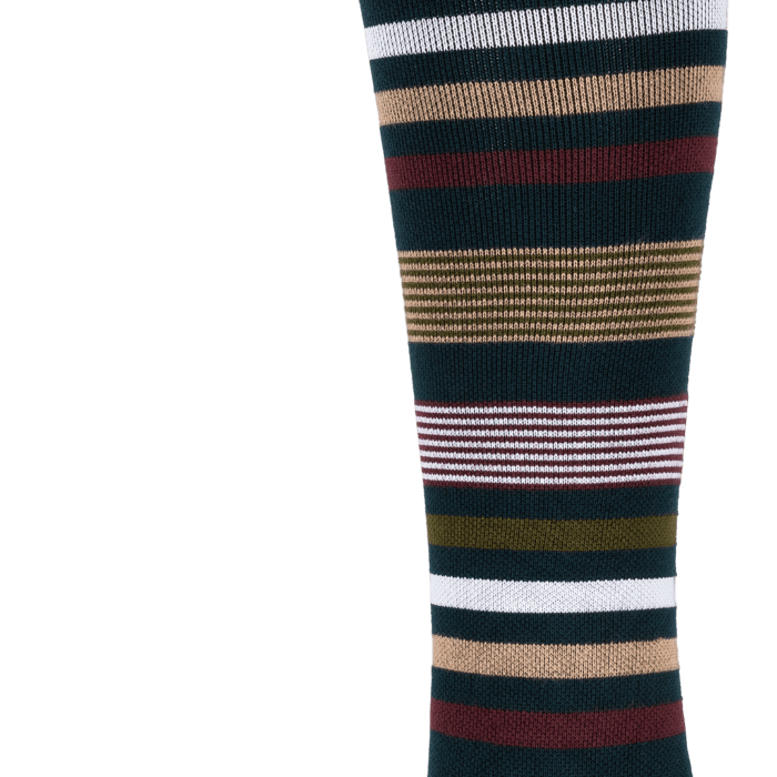 Media de Compresión a la Rodilla con Diseño de Franjas Multicolor en Bamboo Athlon (Ref. CMO214)