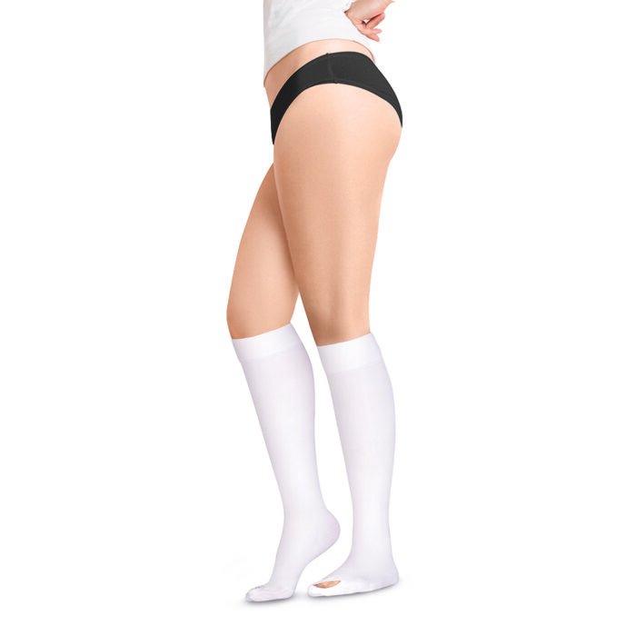 Media antiembólica a la rodilla compresión 18-23 mmHg Medivaric color blanco