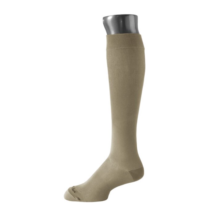 Media de compresion graduada medica en microfibra suave color taupe para la salud venosa y alivio de varices Athlon Ref CH106