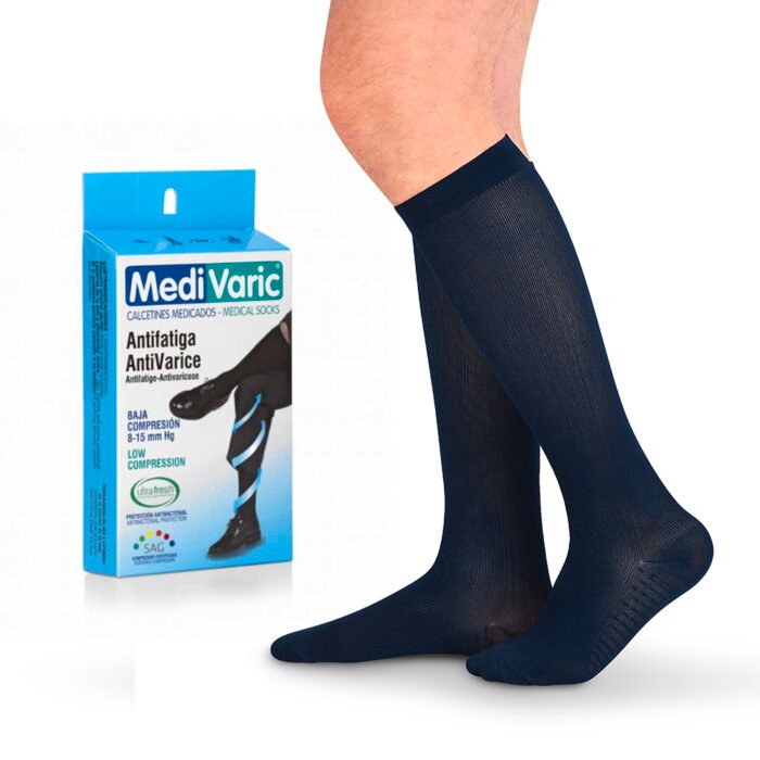 Calcetín de Compresión Baja 8-15 mmHg Medivaric 3313p en color negro talla XXL.