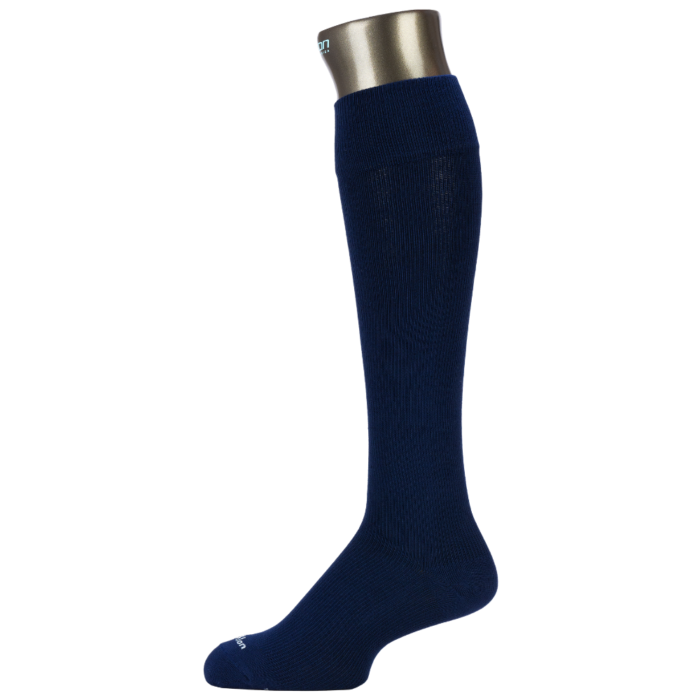 Media de compresión graduada a la rodilla en fibra de bambú suave azul caqui Athlon Ref CB101